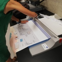 Priprema izložbe u šibenskom Centru za nove tehnologije i poduzetništvo Trokut. Foto: Sonja  Leboš
