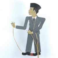 Ahmed Sukarno u formi Wayang Kulit lutke, 1945.